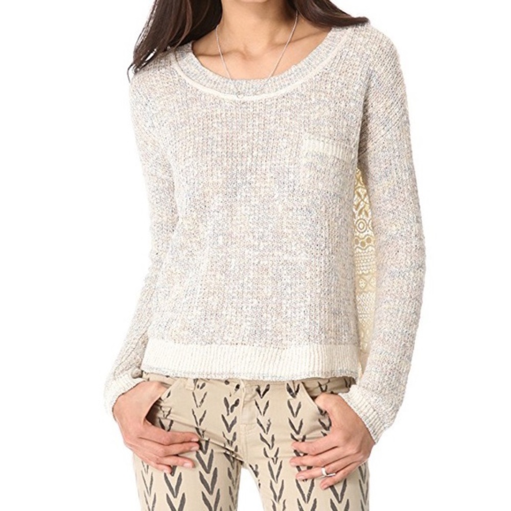 Free People sweet jane lace back sweater-- Rainbow